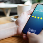 customer rating business on smartphone